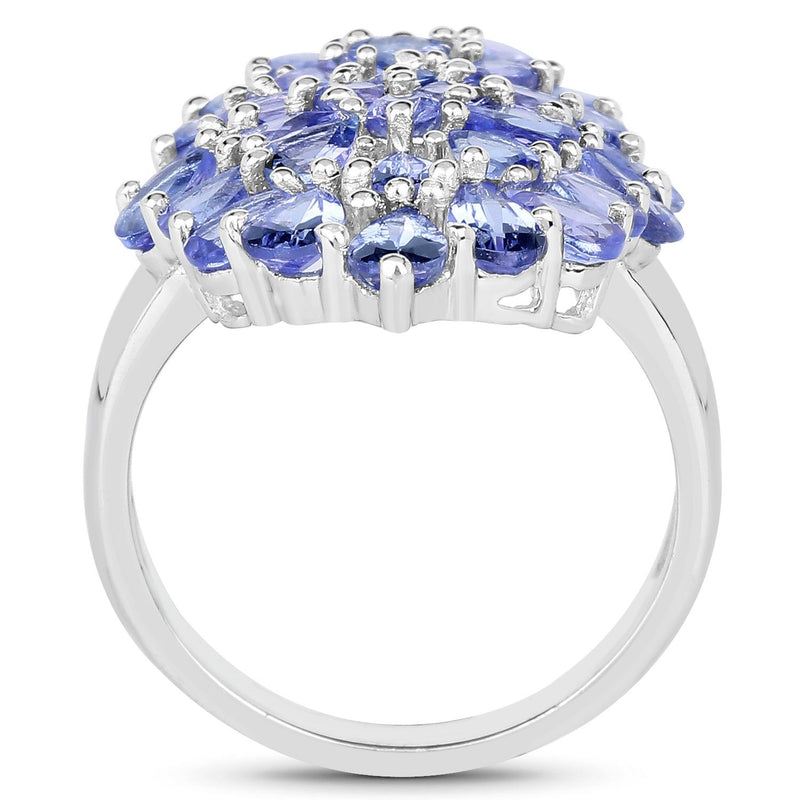 Bids.com 4.62 Carat Genuine Tanzanite .925 Sterling Silver Ring Rings