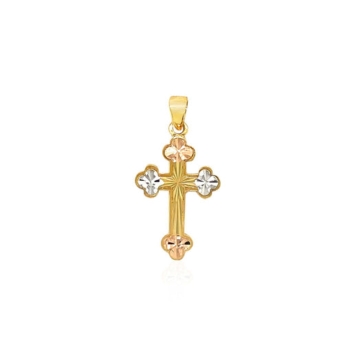 Bids.com 14k Tri Color Gold Cross Pendant Pendants