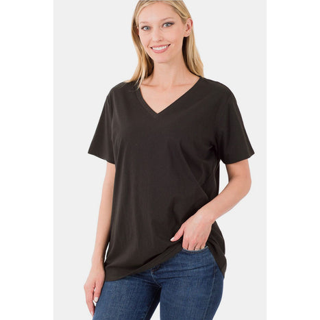 Zenana V-Neck Short Sleeve T-Shirt