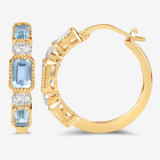 Bids.com 2.66 Carat Genuine Blue Topaz and White Topaz .925 Sterling Silver Earrings Earrings