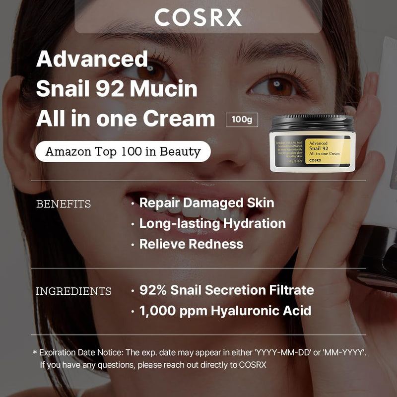 AsiaBeautyMall Cosrx Advanced Snail 92 All in one Cream Moisturizer