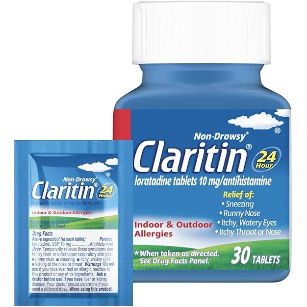 Claritin 24-Hour Non-Drowsy Allergy Relief, Loratadine 10 mg, 30 Tablets