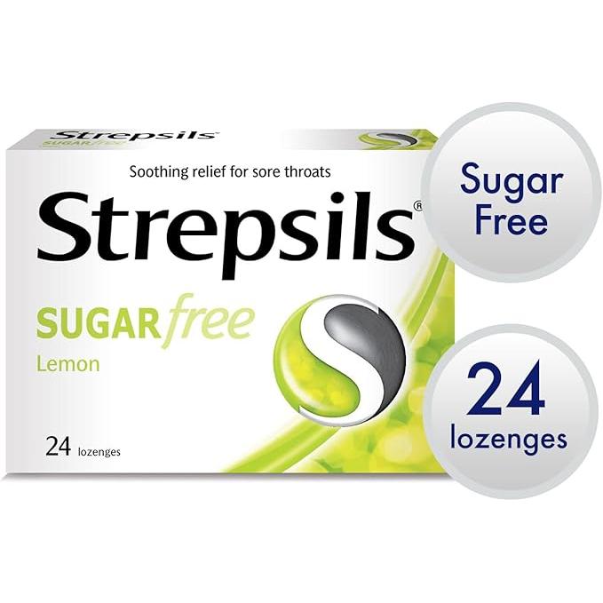 Strepsils Strepsils Citron Lozenges Sugar Free Sore Throat Relief Pack of 24 Lozenges