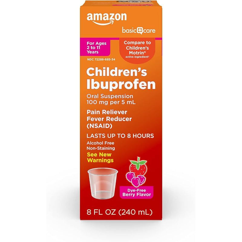 Basicare Children's Ibuprofen Oral Suspension 100 mg/5 mL Unit Dose Cups (Case of 100) Medicine & Drugs