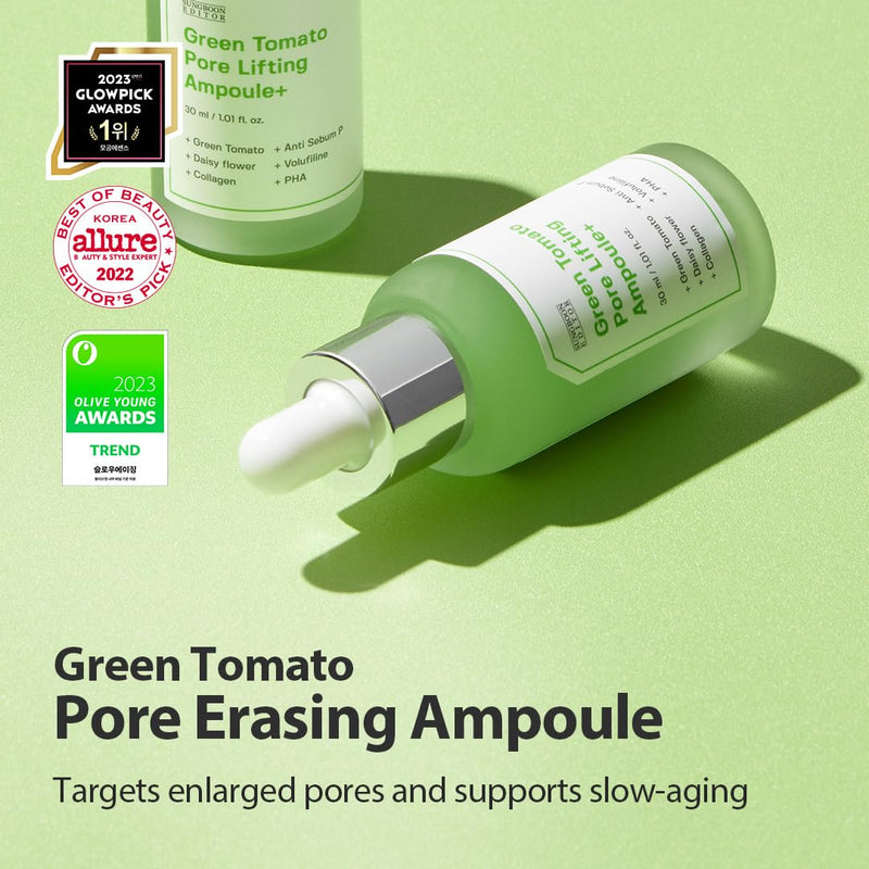 AsiaBeautyMall Sungboon Editor Green Tomato Pore Lifting Ampoule+ Serum Pale Goldenrod