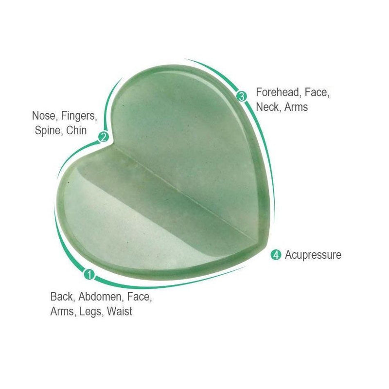 ZAQ Skin & Body Jade Heart Facial Gua Sha Scraping Massage Tool