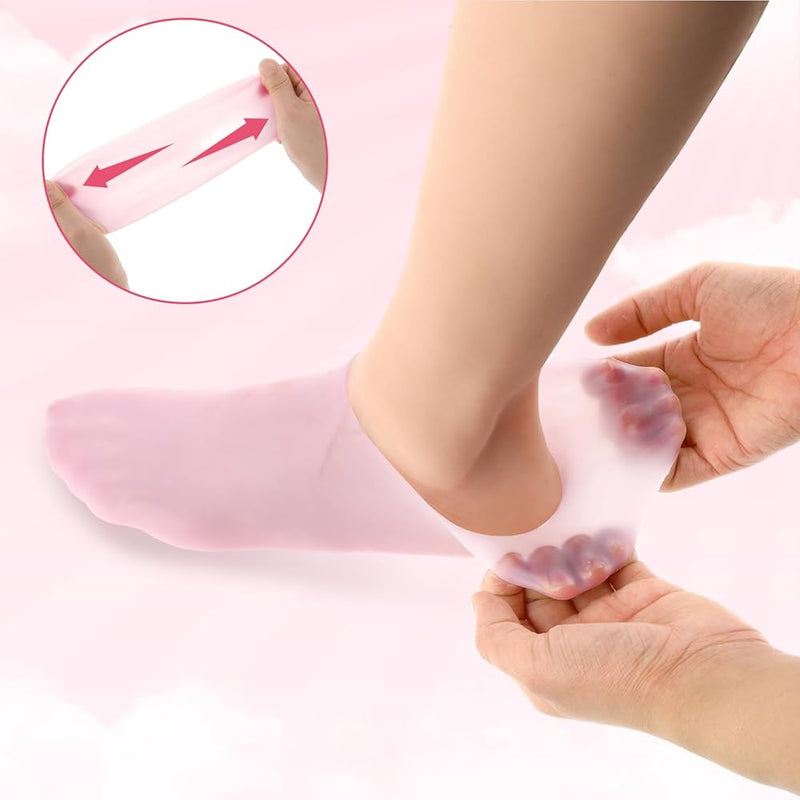 By Robin Creations Silicone Gel Moisturizing Socks for Cracked Heels & Feet Silicone Moisturizing Gloves