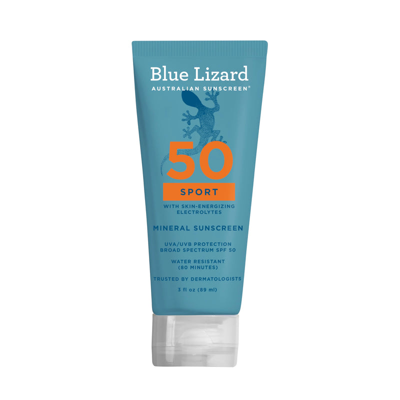 Blue Lizard Blue Lizard Sport Mineral Sunscreen Lotion - SPF 50+, Water Resistant, 3 oz Sunscreen White Smoke