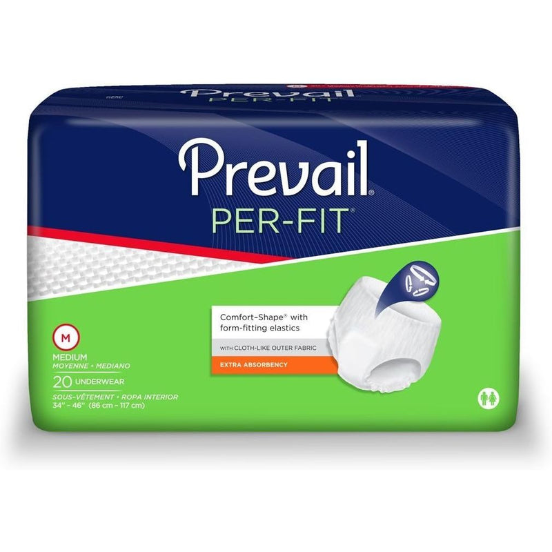 Prevail PREVAIL UNDERWEAR PER-FIT MED Size: 4X20(Box of 4) Diapers