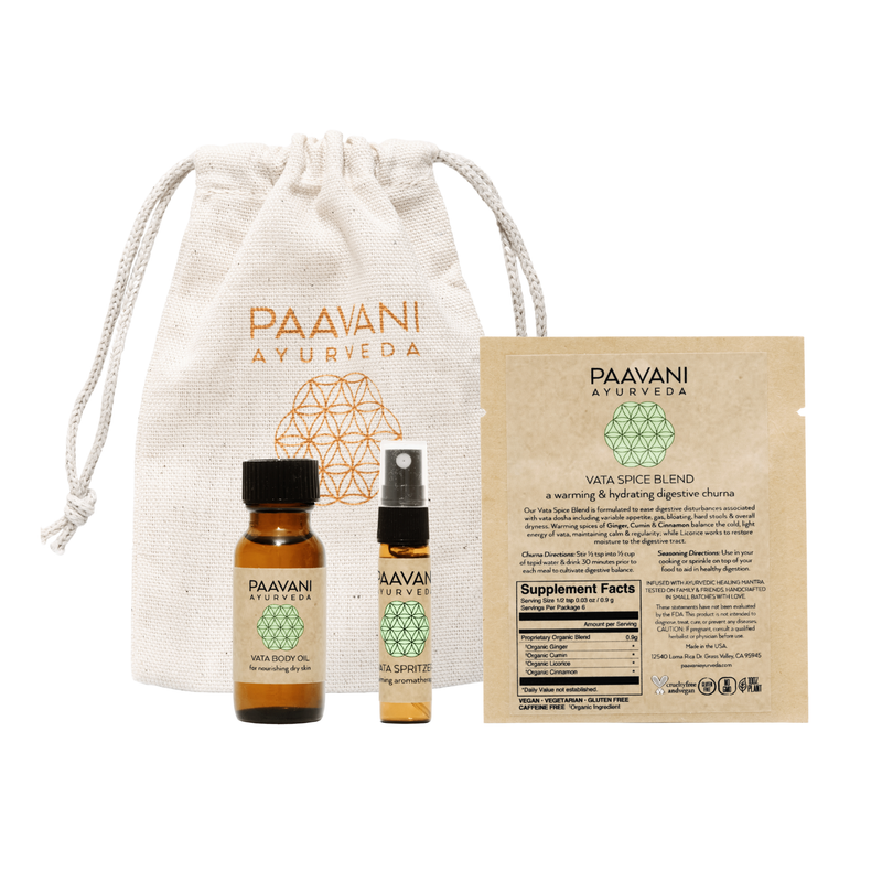 Paavani Ayurveda Fall Sampler Kit | Ayurvedic Set for Vata Season