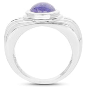 Bids.com 3.55 Carat Genuine Tanzanite .925 Sterling Silver Ring Rings