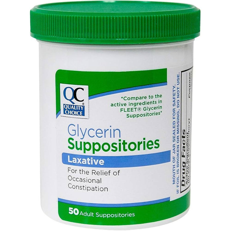 Quality Choice Quality Choice Adult Glycerin Suppositories Laxative - 50 Suppositories Medicine & Drugs White Smoke