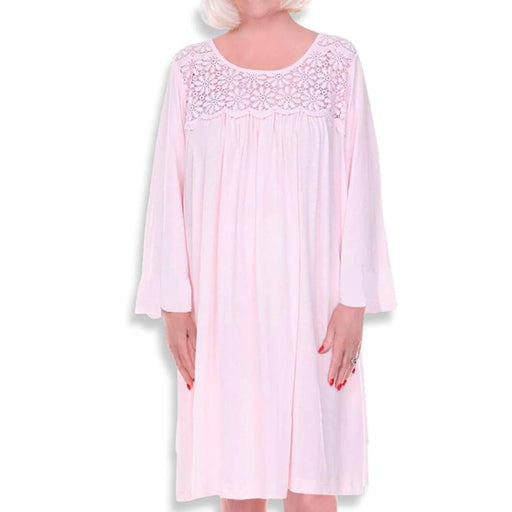 Brand Women's Adaptive Open Back Nightgown - Pink Dot Print, Size XL Clothing