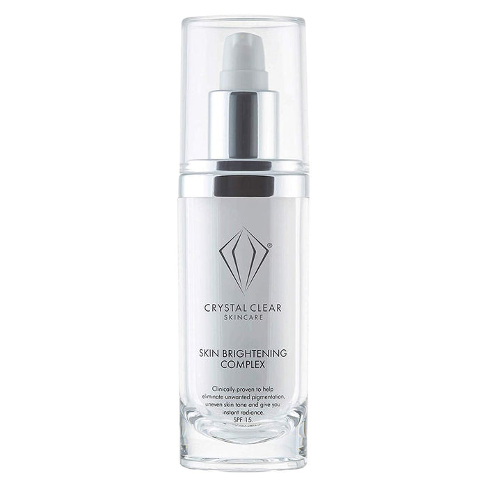 CRYSTAL CLEAR SKIN BRIGHTENING COMPLEX SPF15 60ML, treatment formulated to address skin pigmentation and discolouration caused by sun damage or acne.