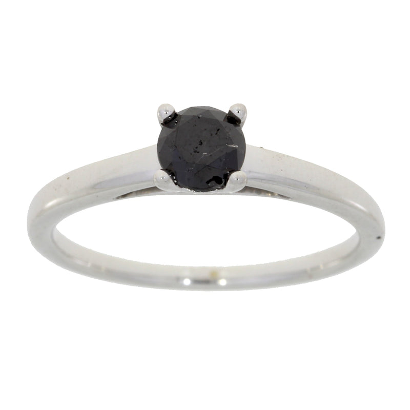 Bids.com .50ct Black Diamond Eng Only Sterling Silver Rings
