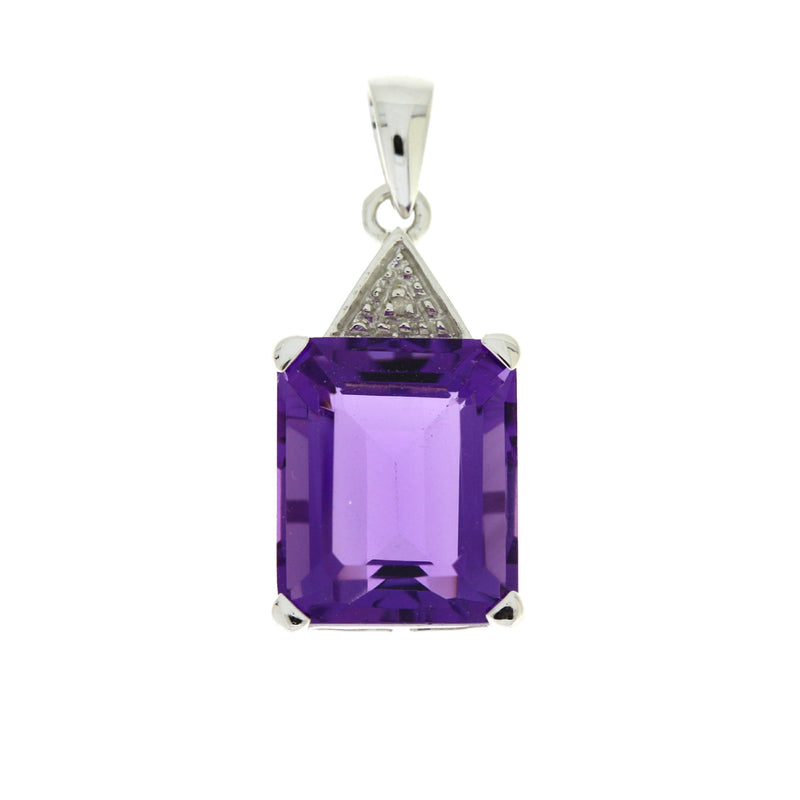Bids.com Amethyst Diamond Fashion Pendants 10KT White Gold Pendants