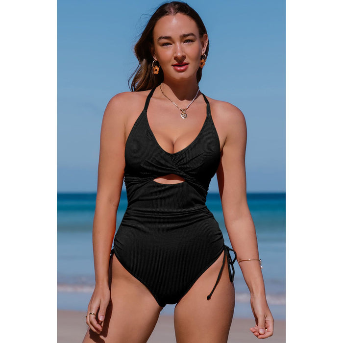 Cutout V-Neck Spaghetti Strap One-Piece Swimwear