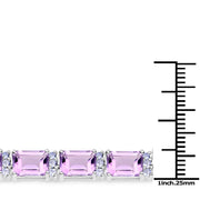 Bids.com 19.19 Carat Genuine Amethyst and Tanzanite .925 Sterling Silver Bracelet Bracelets