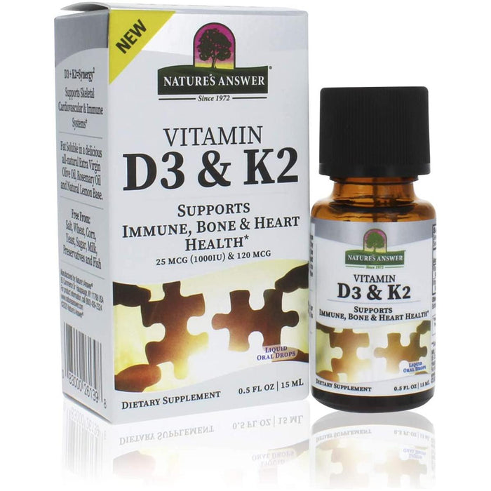 Cozy Farm - Nature'S Answer Vitamin D3 & K2 Drops, 0.5 Fl Oz