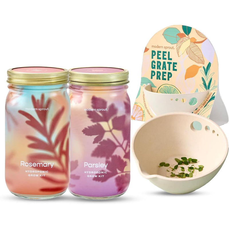 Modern Sprout Garden Jars - Organic Herbs Indoor Garden Kit