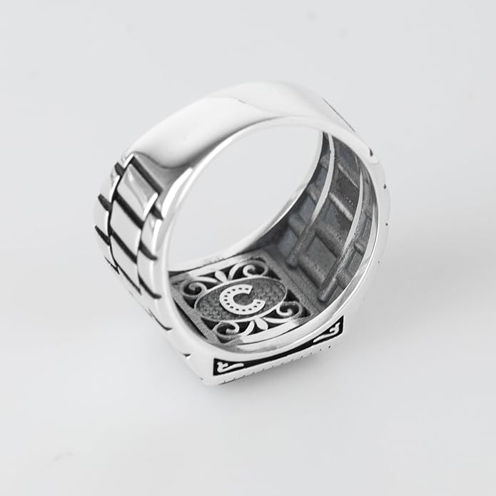 Design Sterling Silver Ring for Men Onyx Stone