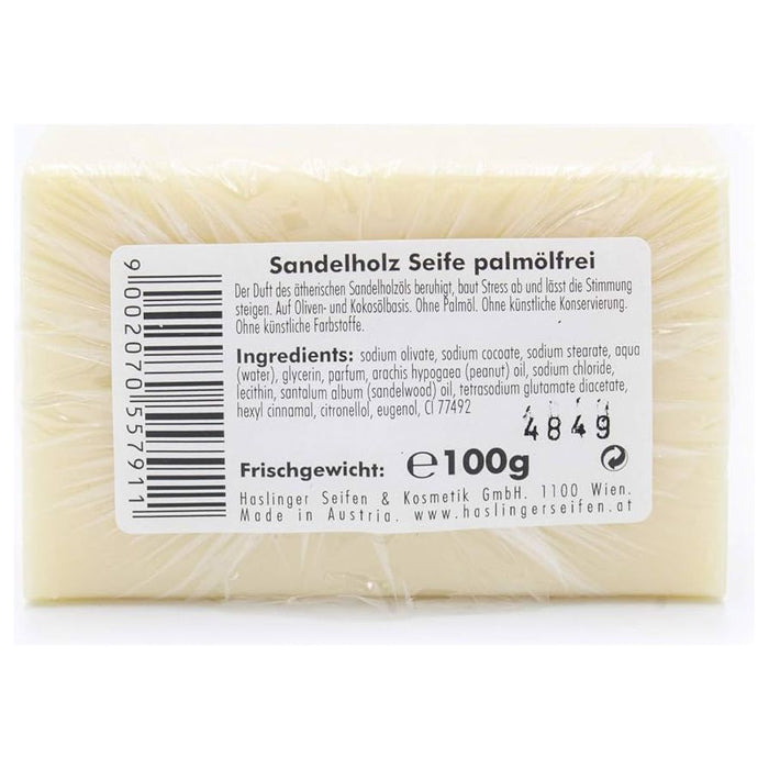 Haslinger Sandelholz Sandalwood Palm Oil Free Soap 100g