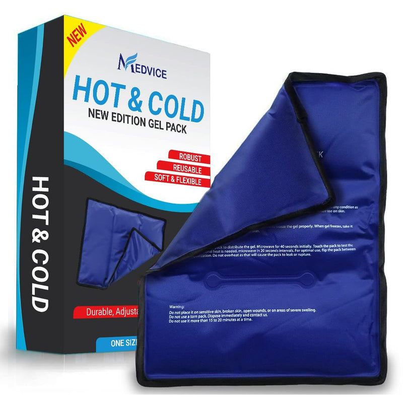 Med Temp Reusable Hot and Cold Gel Pack (Large) - Flexible Compress for Pain Relief, Injuries & Recovery (2-Pack) Hot & Cold Therapies
