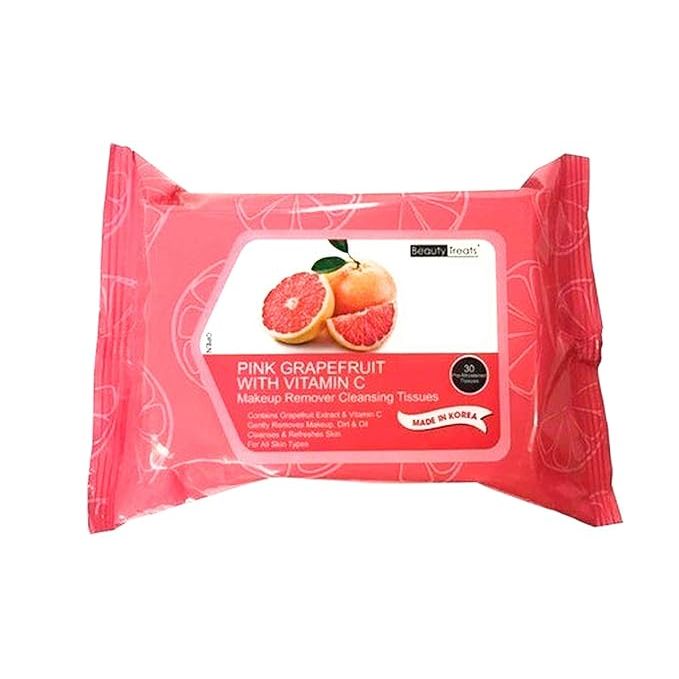 Beauty Treats Beauty Treats Pink Grapefruit With Vitamin C Makeup Remover Cleansing Tissues - 30 ct Cleansing Tissues