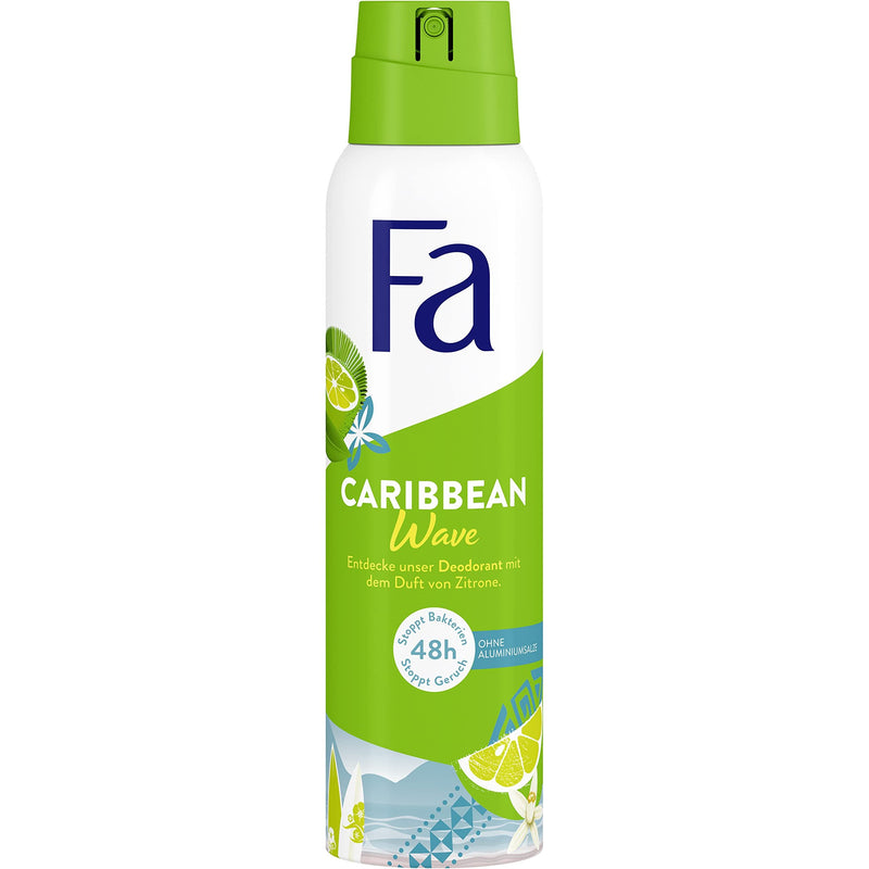 Fa Fa Caribbean Wave Lemon Scent Deodorant  48h Freshness with Antibacterial Effect 150 ml Deodorant & Anti-Perspirant