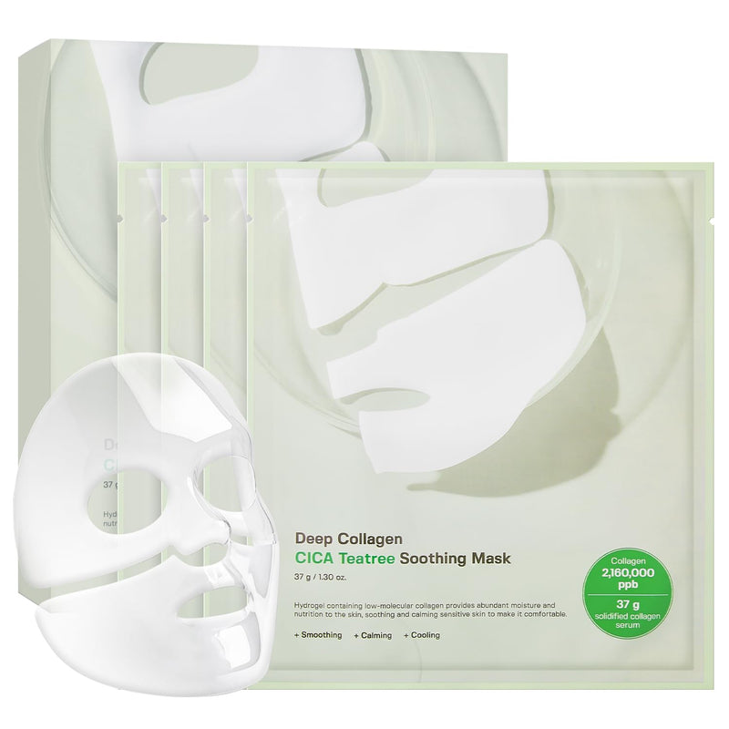 AsiaBeautyMall Sungboon Editor Deep Collagen CICA Teatree Soothing Mask Face Mask Lavender 4 pcs