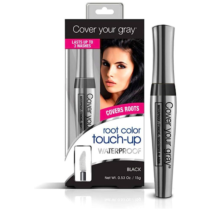 Irene Gari Cover Your Gray Waterproof Root Color Touch up  Black 0.53oz