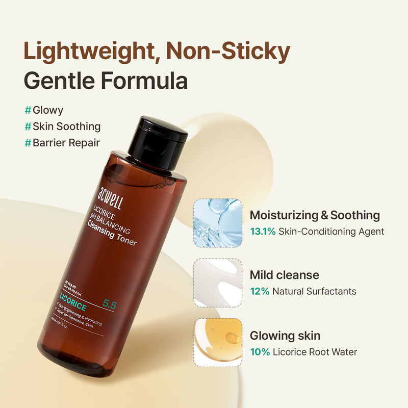 AsiaBeautyMall ACWELL Licorice pH Balancing Cleansing Toner Toner Lotion Seashell