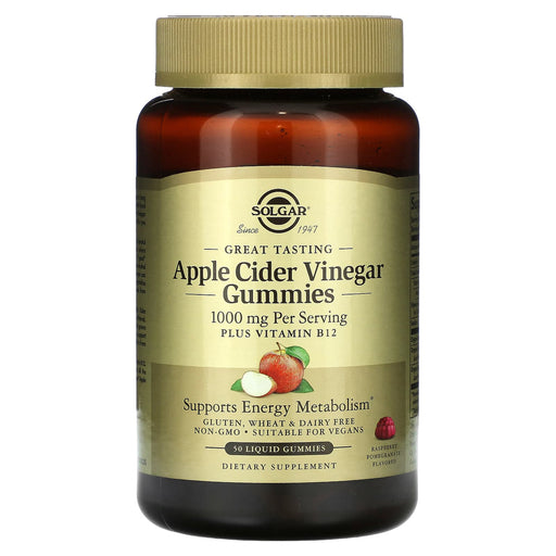 Solgar Solgar Apple Cider Vinegar 1000 Mg Plus B12, 50 Liquid Gummies Vinegar