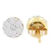 Bids.com 14K Yellow Gold 3/4 cttw Round Cut Diamond Stud Earring (I-J, SI2-I1) Earrings