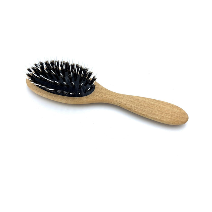 Dural Dural Hair Brush For Styling & Care Rubber Cueshion Wild Boar Bristles + Styling Pins Beech Wood Hair Pins