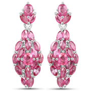 Bids.com 4.12 Carat Genuine Ruby .925 Sterling Silver Earrings Earrings