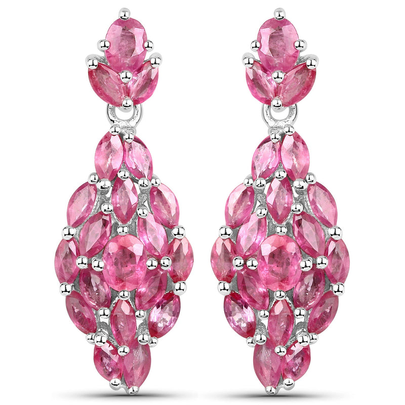 Bids.com 4.12 Carat Genuine Ruby .925 Sterling Silver Earrings Earrings