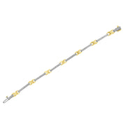 Bids.com 10K Yellow Gold 1.00 Cttw Pave Set Diamond Bar and  X-Link 7" Bracelet (I-J Color, I3 Quality) Bracelets