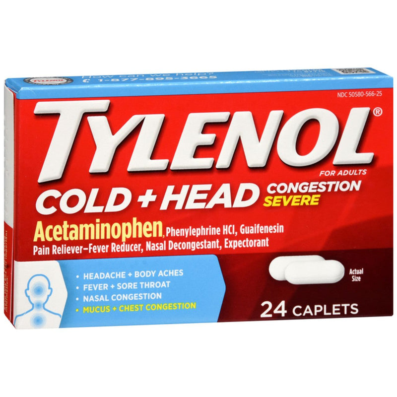 Tylenol Tylenol Cold + Head Congestion Severe, For Adults, Caplets Health & Beauty