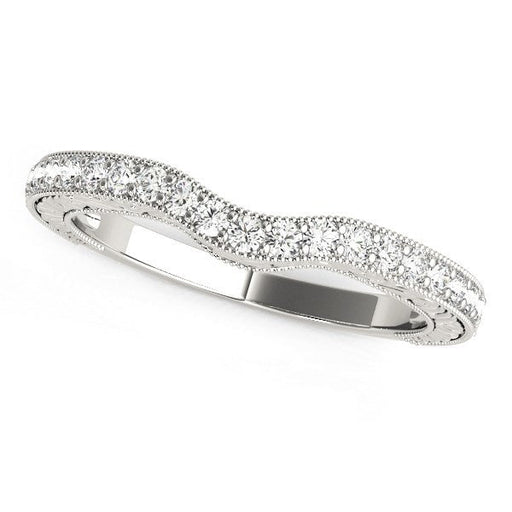 Bids.com 14k White Gold Antique Style Milgrained Curved Diamond Ring (1/4 cttw) Rings