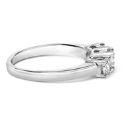 Bids.com 14K White Gold  3/4 Cttw Lab Grown Diamond 3 Stone Ring Band (F-G Color, VS2-SI1 Clarity)- Size 7 Rings