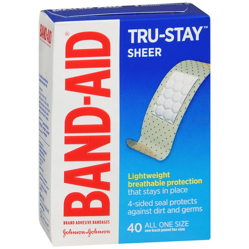 Band Aid Band Aid Tru-Stay All One Size  Sheer Adhesive Bandages 40Ea Box First Aid Misty Rose