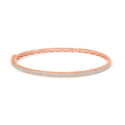 Bids.com 14K Rose Gold 1.00 Cttw Half Eternity Diamond Bangle Bracelet (G-H Color, SI2-I1 Clarity) - 7" Inches Bracelets