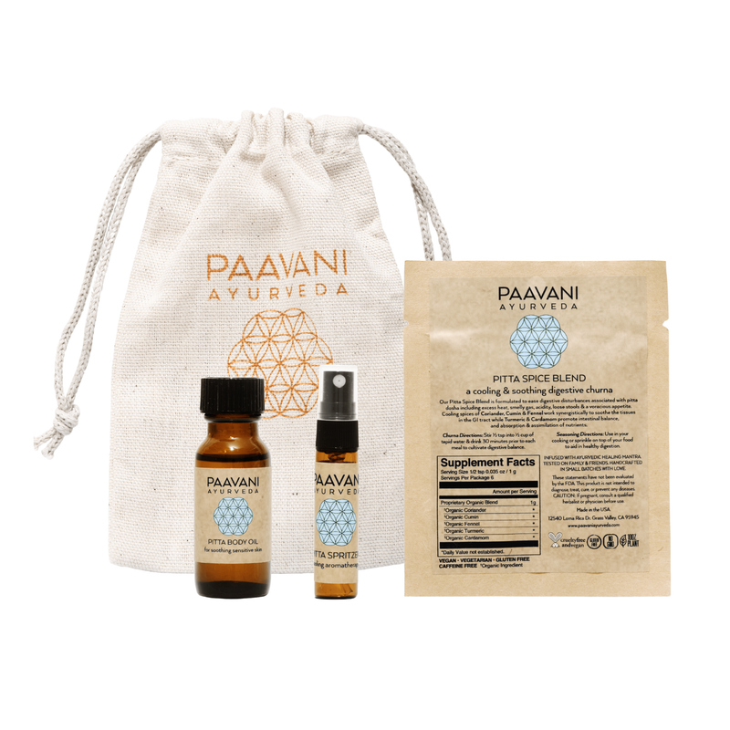 Paavani Ayurveda Summer Sampler Kit | Ayurvedic Set for Pitta Season