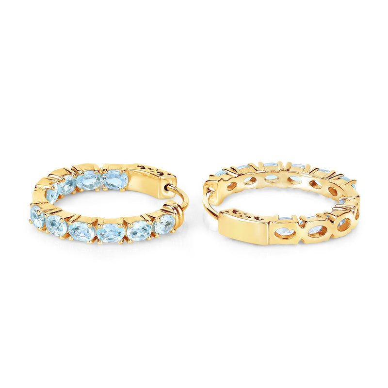 Bids.com 3.80 Carat Genuine Blue Topaz .925 Sterling Silver Earrings Earrings