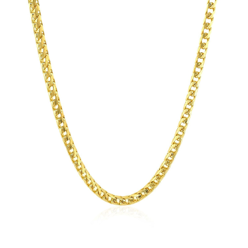 Bids.com 3.1mm 14k Yellow Solid Gold Diamond Cut Round Franco Chain Necklaces