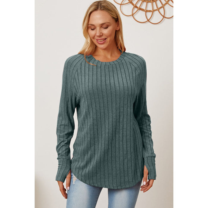 Basic Bae Ribbed Thumbhole Sleeve T-Shirt