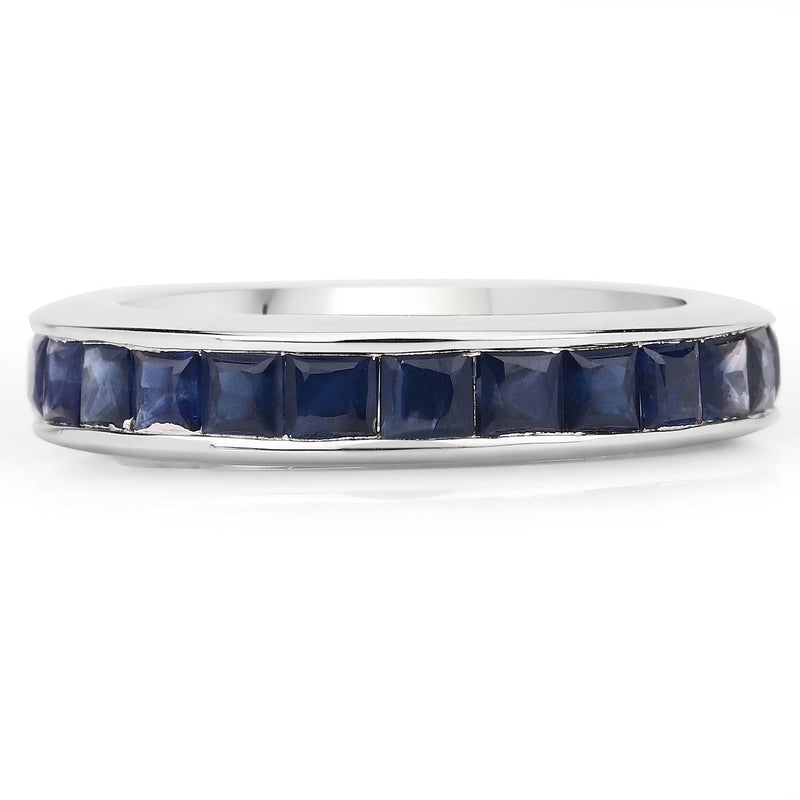 Bids.com 3.12 Carat Genuine Blue Sapphire .925 Sterling Silver Ring Rings
