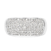 Bids.com 0.96 Carat Genuine White Diamond .925 Sterling Silver Ring Rings