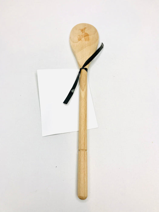 Hevea Wood Spoon with Attached Recipe Card